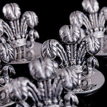 Load image into Gallery viewer, Prince of Wales’s Feathers - Set of Six of Menu Holders, 1925
