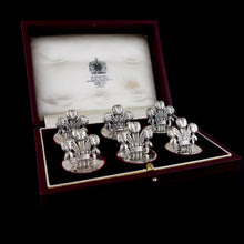 Load image into Gallery viewer, Prince of Wales’s Feathers - Set of Six of Menu Holders, 1925
