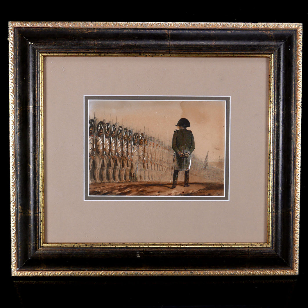 Engraving - Napoleon Reviewing His Troops, 1840