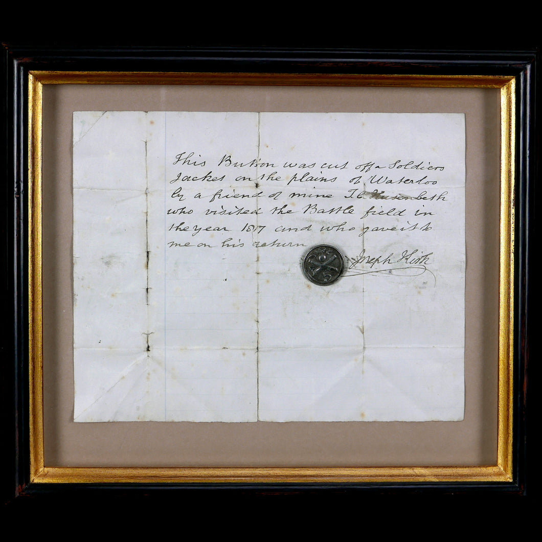 Waterloo Relic Napoleonic Artillery Button, 1815