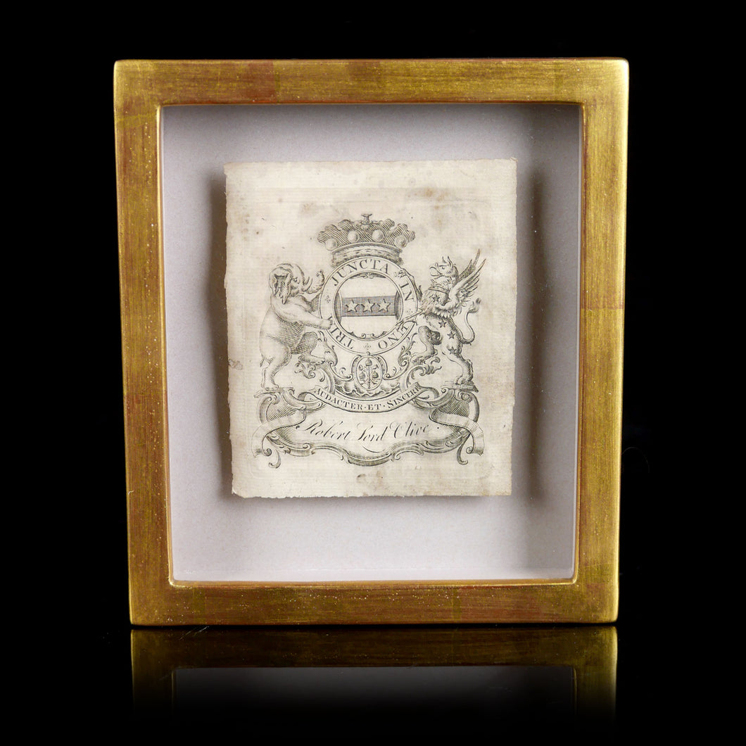 Clive of India’s Armorial Bookplate, 1762