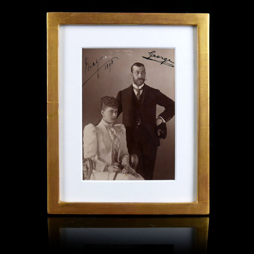 Prince George & Princess Mary Autograph Signed Carte-de-Visite, 1893