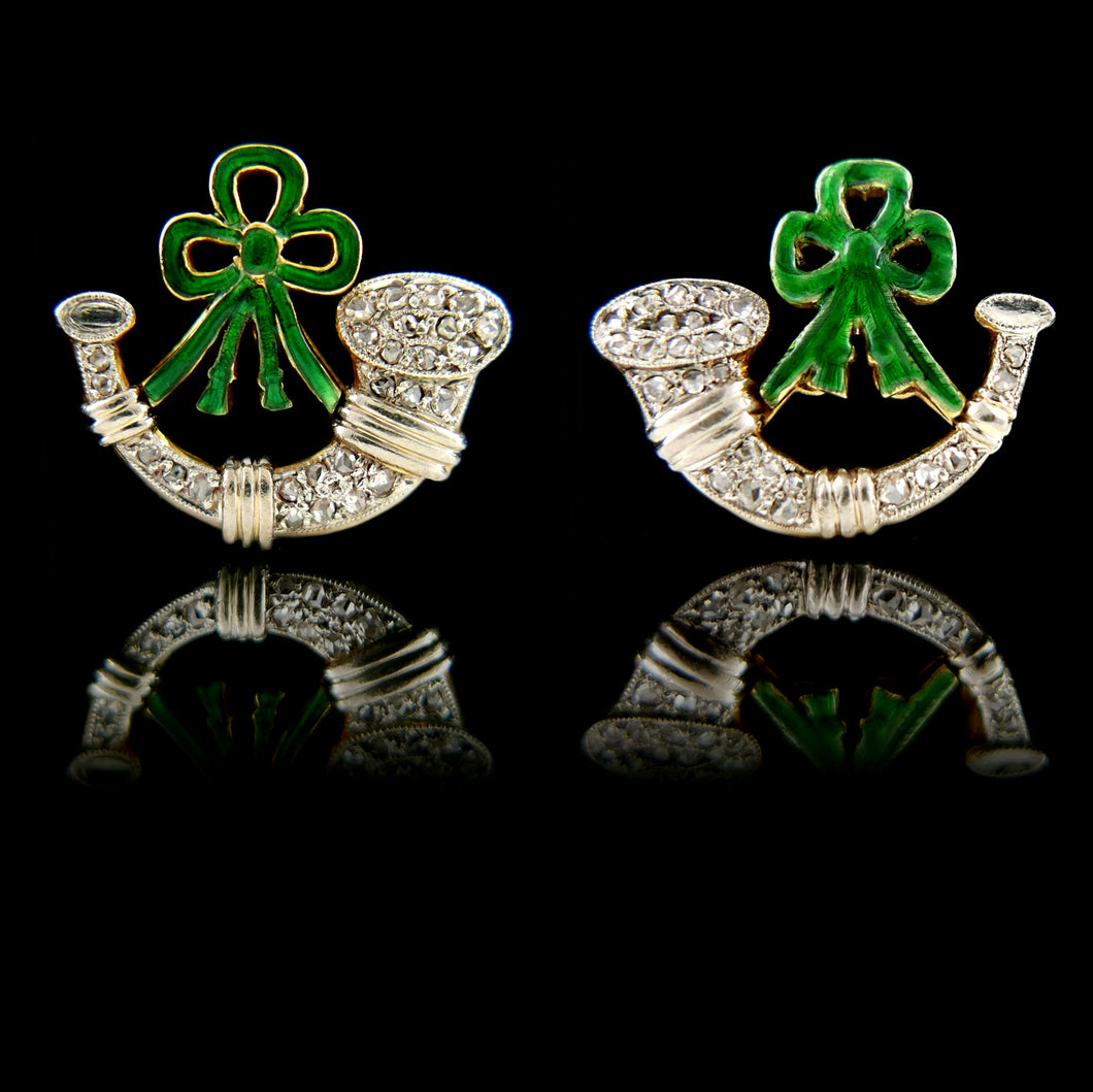 A Pair of Light Infantry Bugle Brooches