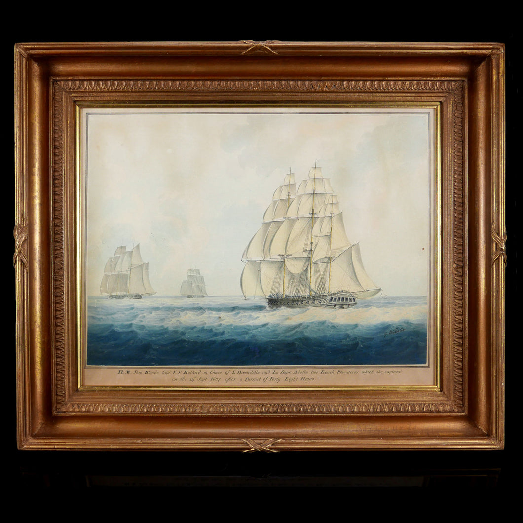 HMS Blonde, 38-guns - Pursuit of L’ Hirondelle. 1807