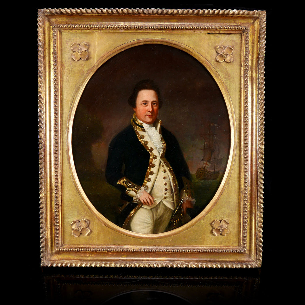 Portrait of Captain Wood RN, of HMS Hero, 74-guns, 1780