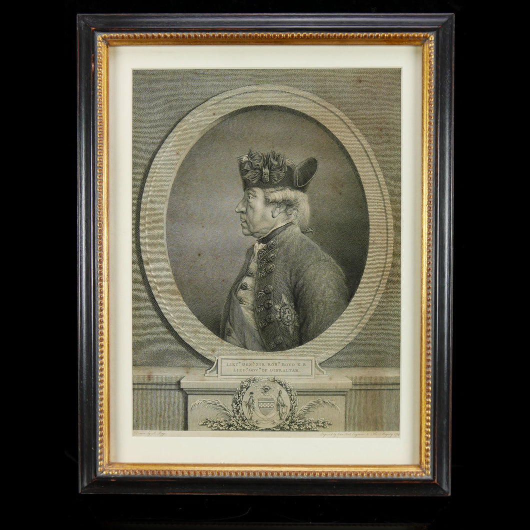 Engraving - Sir Robert Boyd, Governor of Gibraltar, 1789