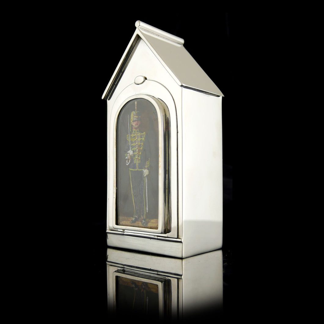 The 14th King's Hussars - Edwardian Sentry Box Travelling Inkwell, 1907