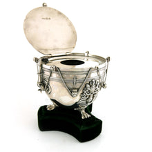 Load image into Gallery viewer, 3rd The King&#39;s Own Hussars - George V Silver Kettledrum Box, 1933

