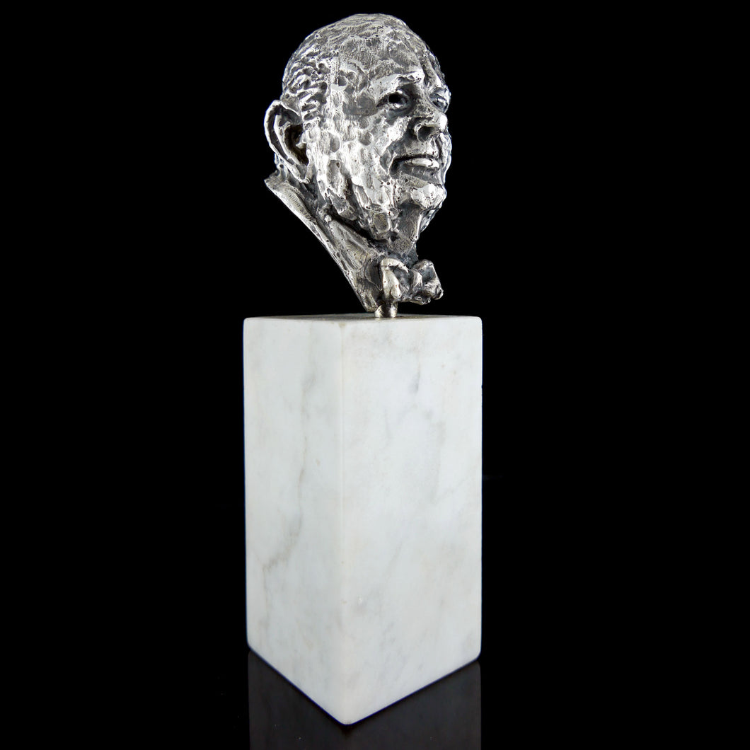 Miniature Portrait Bust of Winston Churchill by Georges Weil, 1970