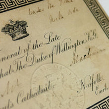 Load image into Gallery viewer, Admission Ticket To The Funeral of the 1st Duke of Wellington, 1852
