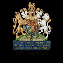 Load image into Gallery viewer, Elizabeth II Motor Trade Royal Warrant Holder’s Appointment Sign, 1960
