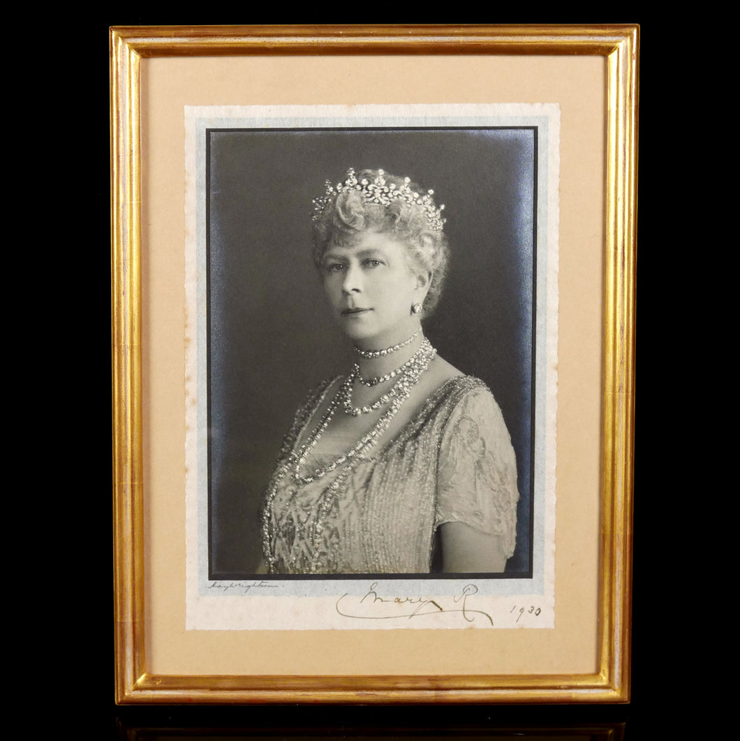Signed Royal Presentation Portrait Photograph of Queen Mary, 1930