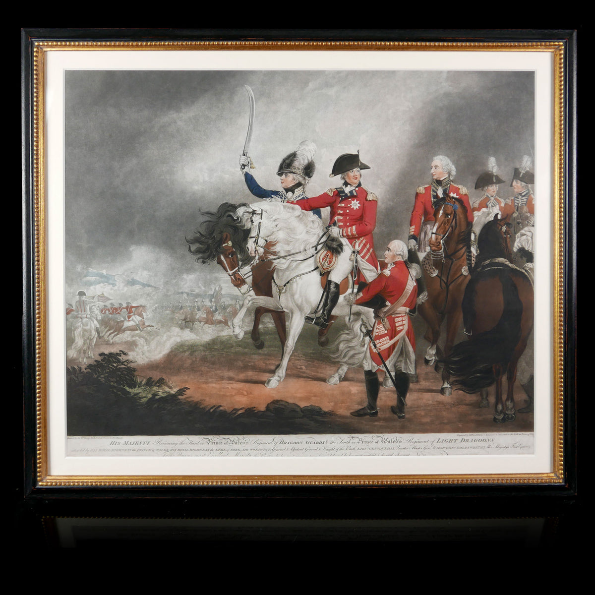 Engraving - His Majesty George III Reviewing the Third Dragoon Guards ...