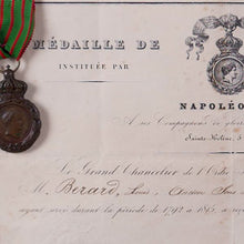 Load image into Gallery viewer, St. Helena Medal and Document Framed
