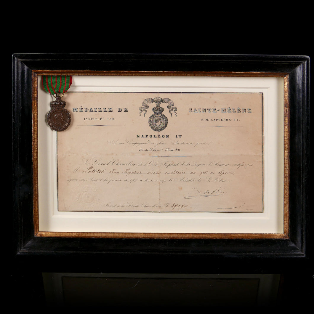 St. Helena Medal and Document