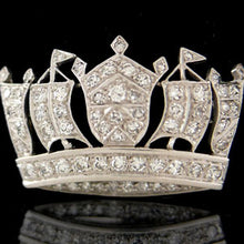 Load image into Gallery viewer, Large Royal Navy Crown Brooch, 1950
