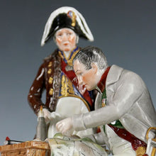 Load image into Gallery viewer, Napoleon at the Battle of Bautzen (1813), Dresden Porcelain Figure Group, 1950
