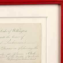 Load image into Gallery viewer, Waterloo Banquet - Invitation to Colonel Parkinson, 33rd Foot, 1836
