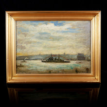 Load image into Gallery viewer, HMS Glasgow in the Hudson River, New York - Frank E. Beresford, 1939
