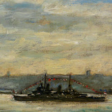 Load image into Gallery viewer, HMS Glasgow in the Hudson River, New York - Frank E. Beresford, 1939

