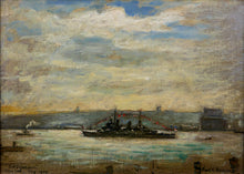 Load image into Gallery viewer, HMS Glasgow in the Hudson River, New York - Frank E. Beresford, 1939
