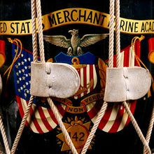 Load image into Gallery viewer, United States Merchant Marine Academy Presentation Side Drum Table, 1960
