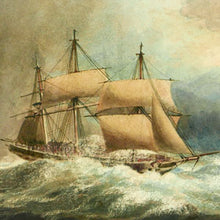 Load image into Gallery viewer, A Three Masted Barque in Heavy Weather - Thomas Lyde Hornbrook (1807-1855)
