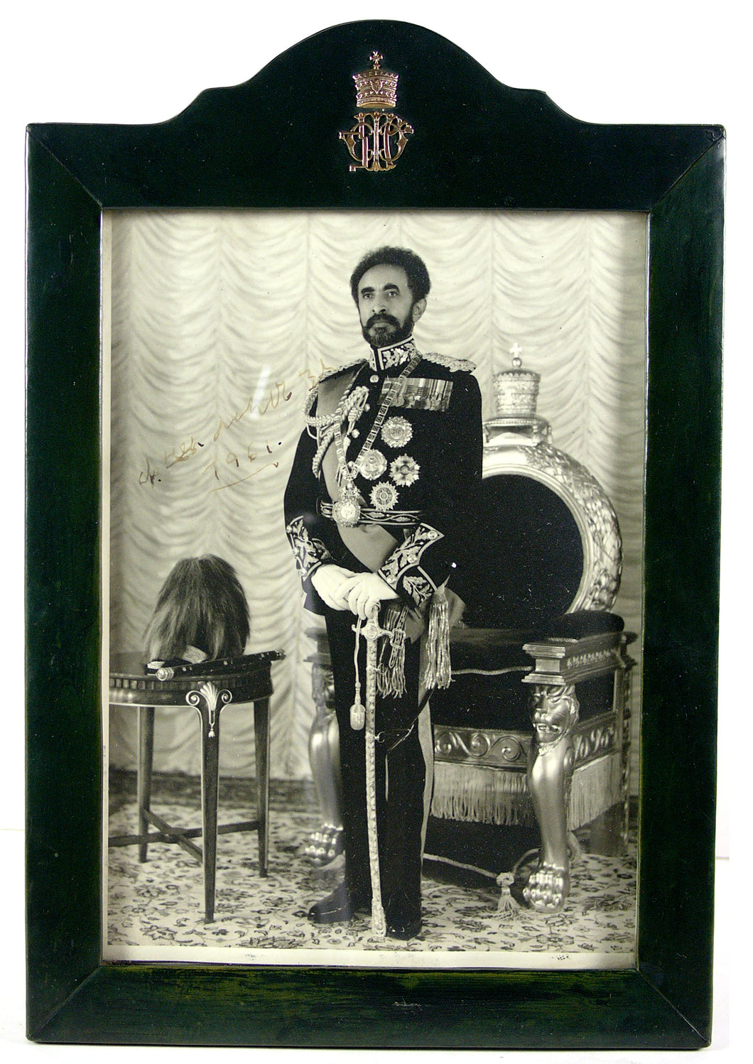 Emperor Haile Selassie I (1892-1975) - A Royal Presentation Portrait, signed and dated 1961