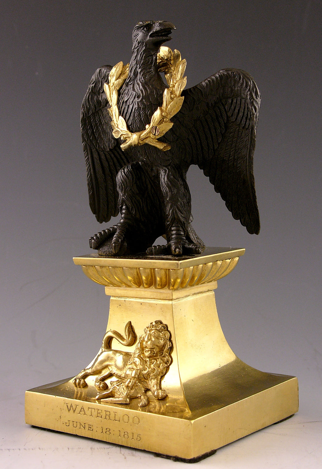 A Mid 19th Century Cast Bronze and Ormolu Figure Commemorating the Battle of Waterloo, Circa 1865 or earlier