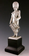 Load image into Gallery viewer, A George V Silver Regimental Presentation Figure of a Irish Guards Drummer by Carrington &amp; Co., Hallmarked London 1933
