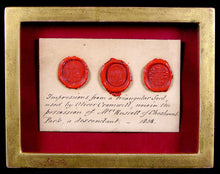Load image into Gallery viewer, Oliver Cromwell - Wax Impressions from the Lord Protector’s Seal, 1838
