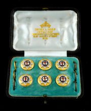 Load image into Gallery viewer, Coldstream Guards - A Set of Gold &amp; Enamel Garter Star Dress Studs, Circa 1890
