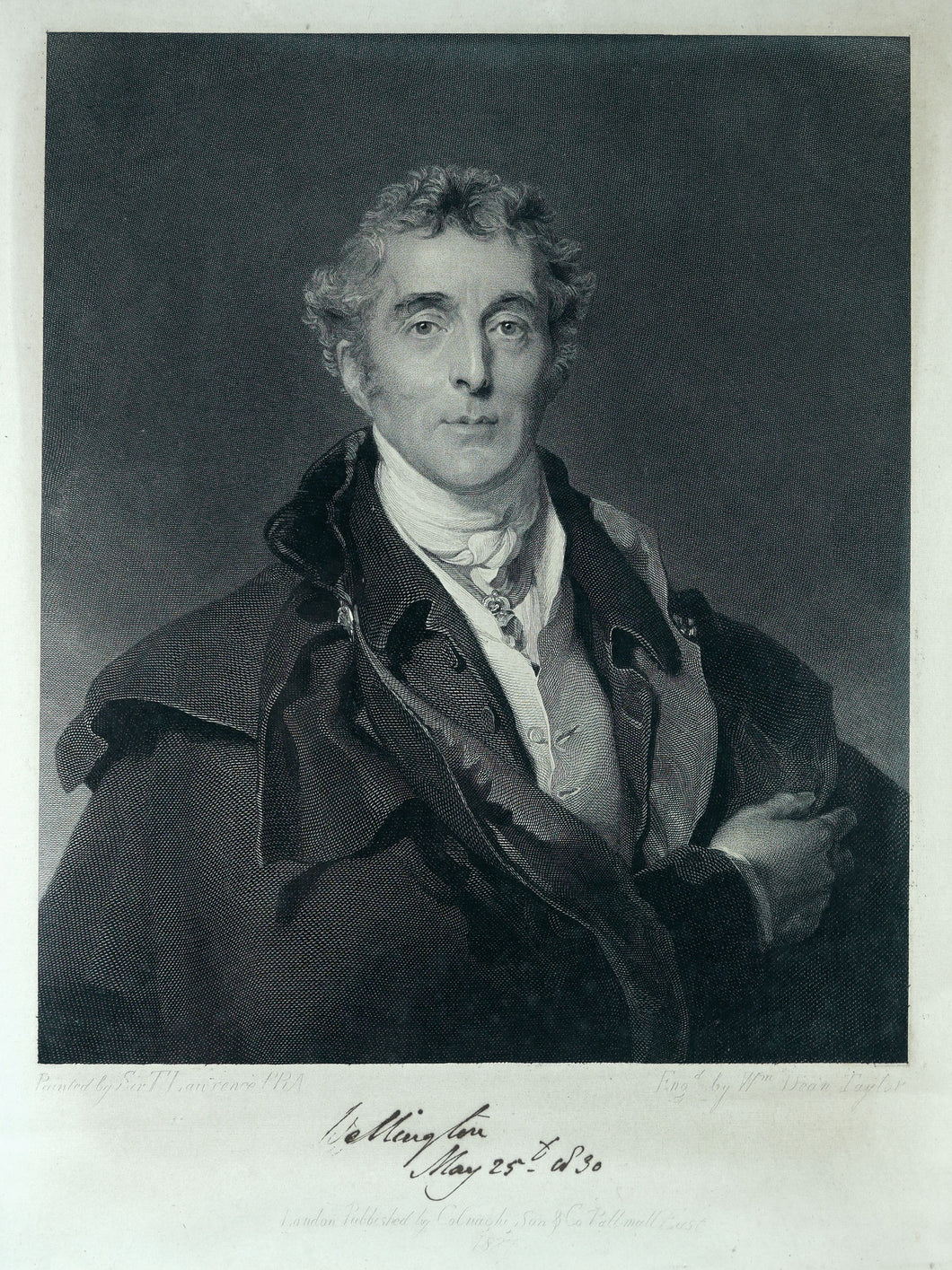 Autograph Signed Engraving of Arthur Wellesley, Duke of Wellington K.G., 1830