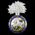 Load image into Gallery viewer, The Royal Northumberland Fusiliers Brooch, Circa 1930
