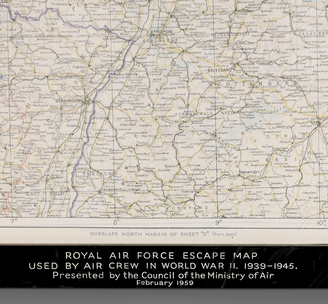 A Second World War R.A.F. Silk Escape Map, Circa 1940-45