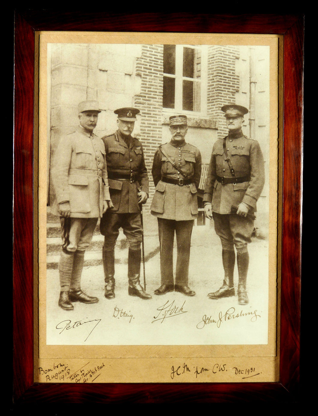 A Signed Photograph of the First World War Allied Commanders, 1918