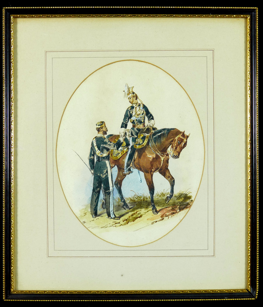 Orlando Norie (1832-1901) - Study of Two Officers of the 17th Lancers, 1865