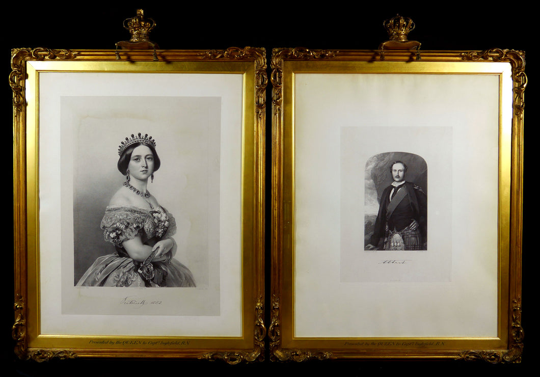 A Pair of Signed Royal Portraits Presented to Arctic Explorer Captain E.A Inglefield, R.N., 1852