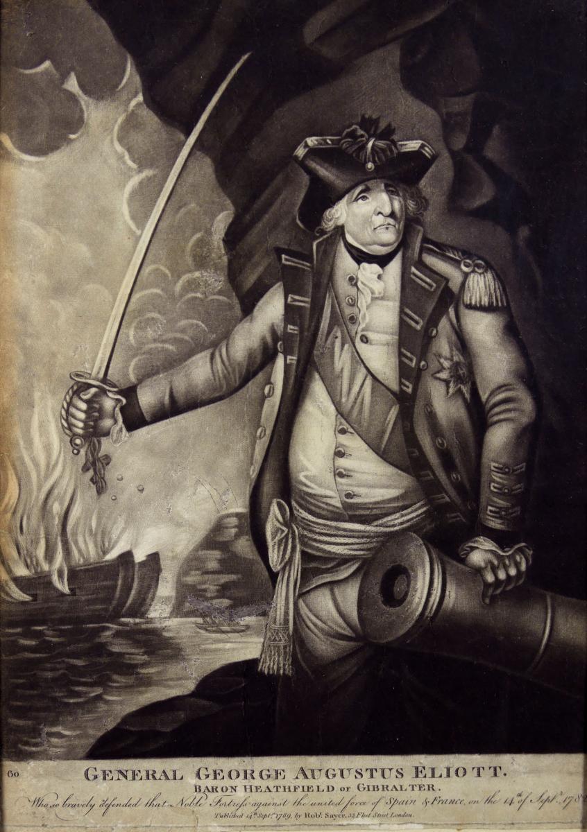 Mezzotint - General George Augustus Eliott, Baron Heathfield of Gibraltar, 1789