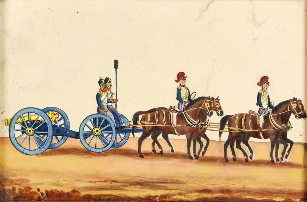 An East India Company School Miniature of a Madras Horse Artillery Gun Team, 1830