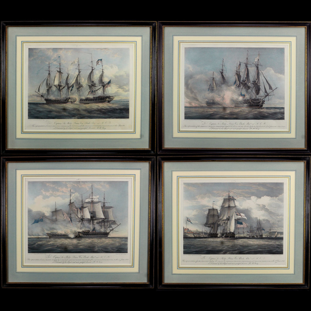 Set of Four Engravings - HMS Shannon vs. USS Chesapeake, 1813